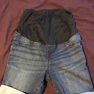 Maternity jean shorts